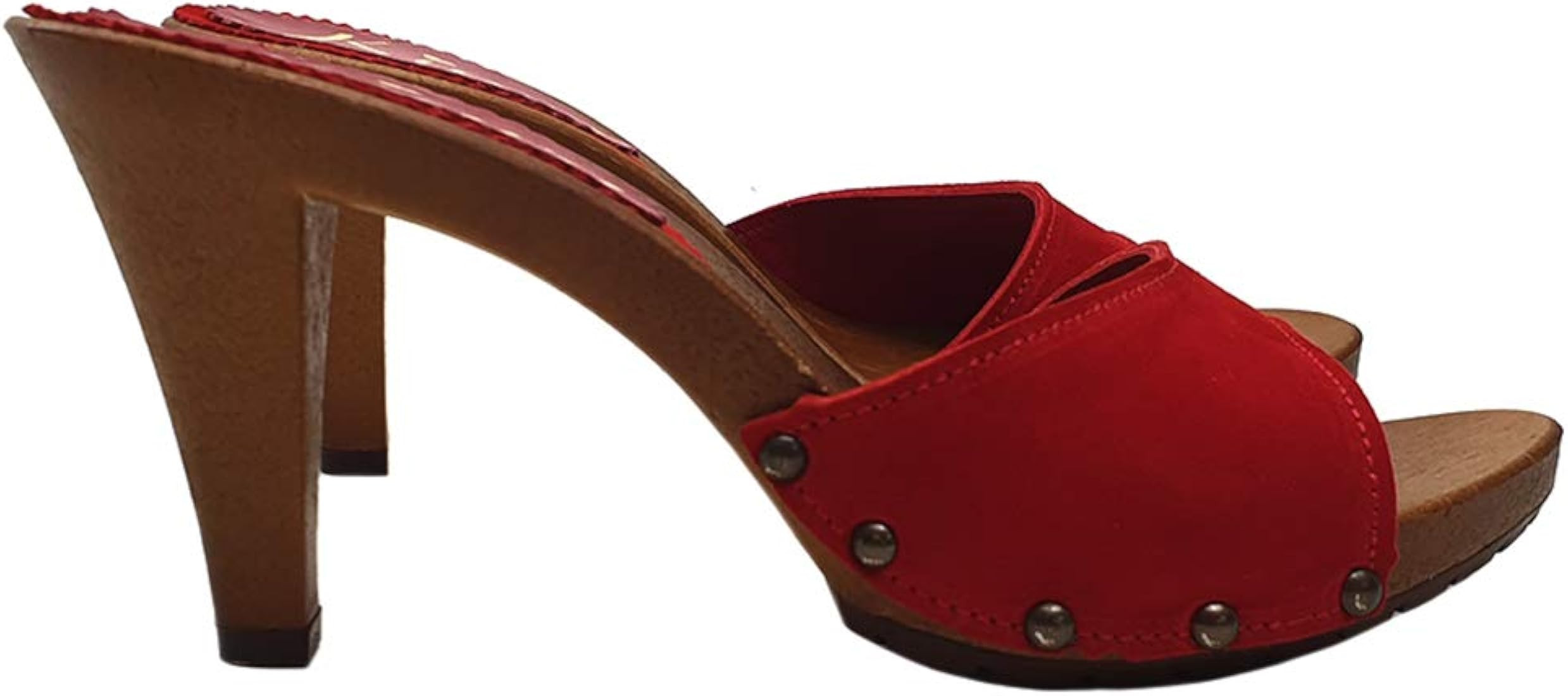 Sexy RED Coloured Heel Clogs in Suede - K639001 CAM Rosso (10 US, RED) | Amazon (US)