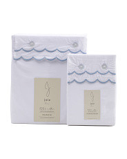 Scallop Blue Embroidered Sheet Collection | TJ Maxx