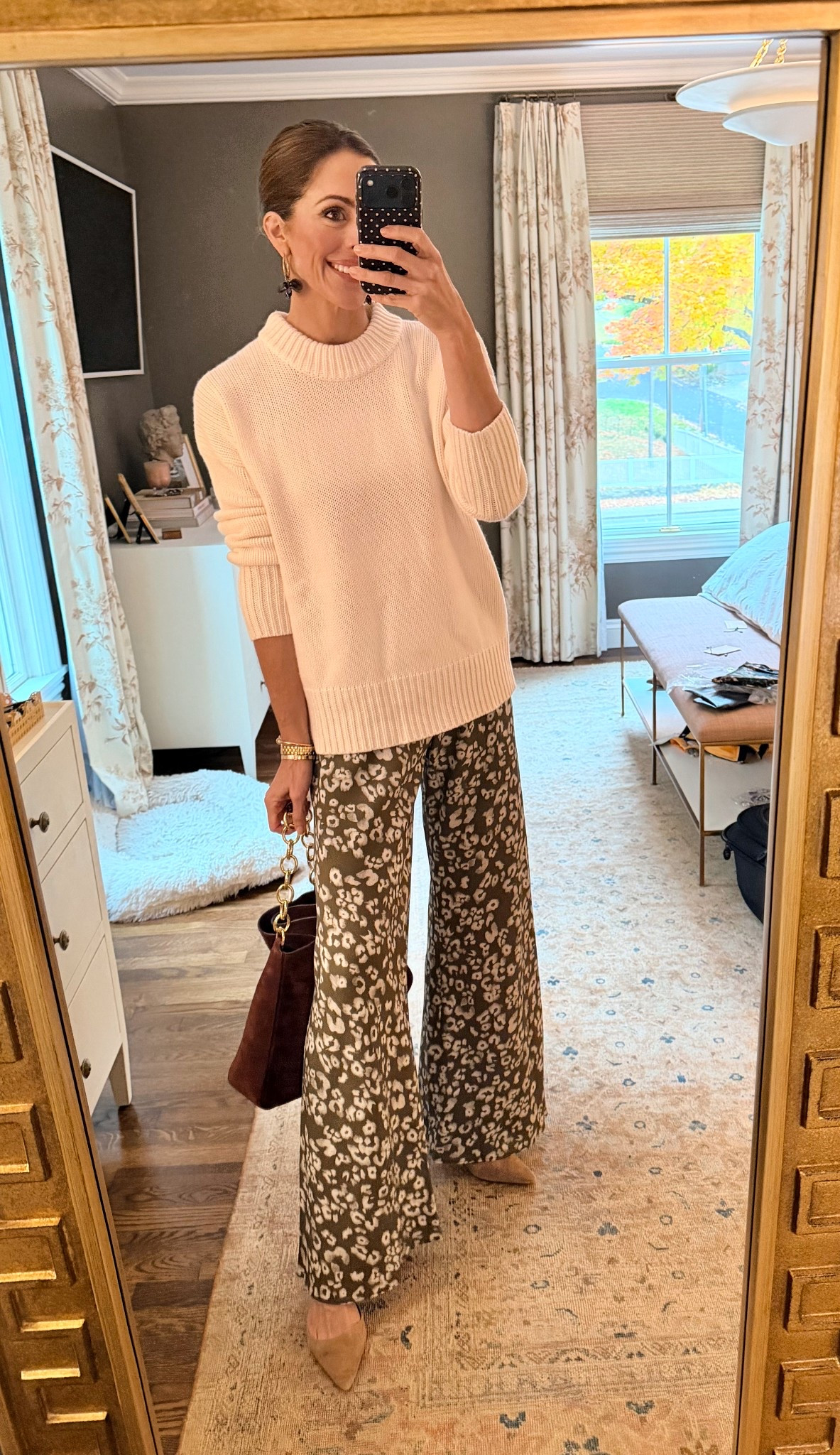 Comfy but polished- elastic waist drapery pants and the coziest cashmere sweater- add heels and fun earrings and you are ready for thanksgiving!

#LTKOver40 #LTKHoliday #LTKSeasonal