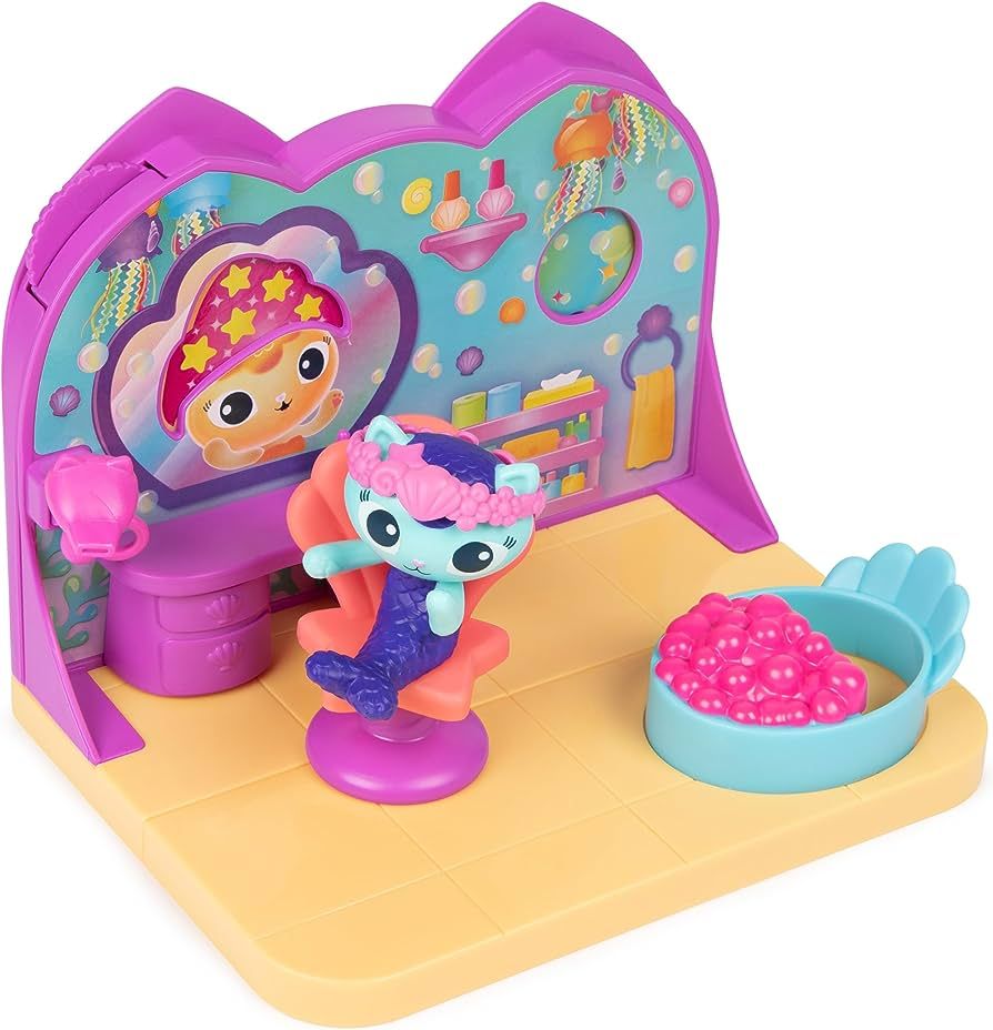 Gabby’s Dollhouse, MerCat’s Spa Room Playset, with MerCat Toy Figure, Surprise Toys and Dollh... | Amazon (US)