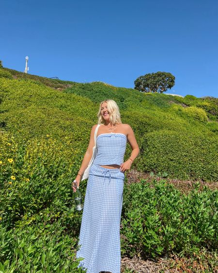 theeee perfect spring set🩵 wearing size US 4 in the top + skirt! 