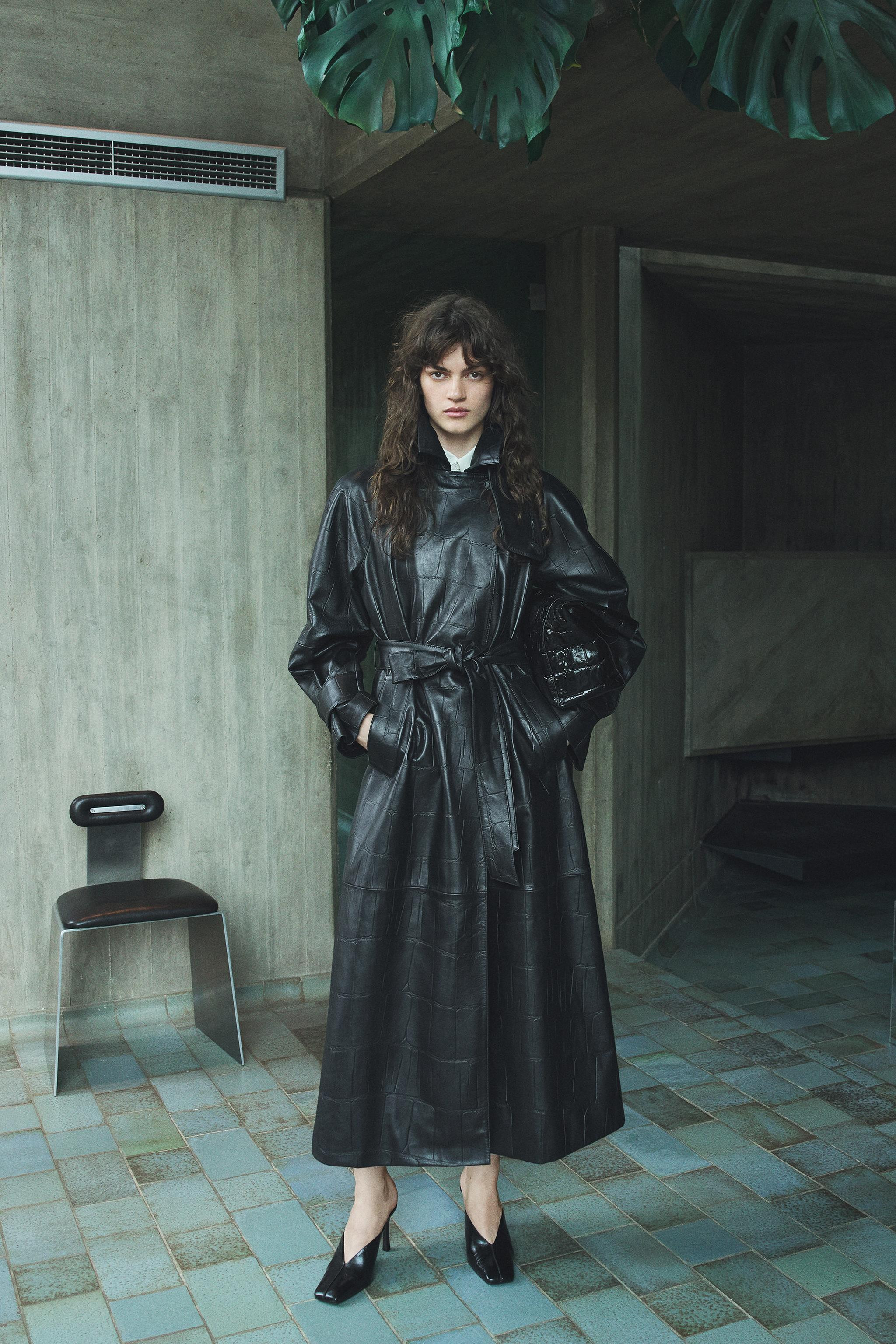 ZW COLLECTION 100% LEATHER LONG TRENCH COAT | Zara UK