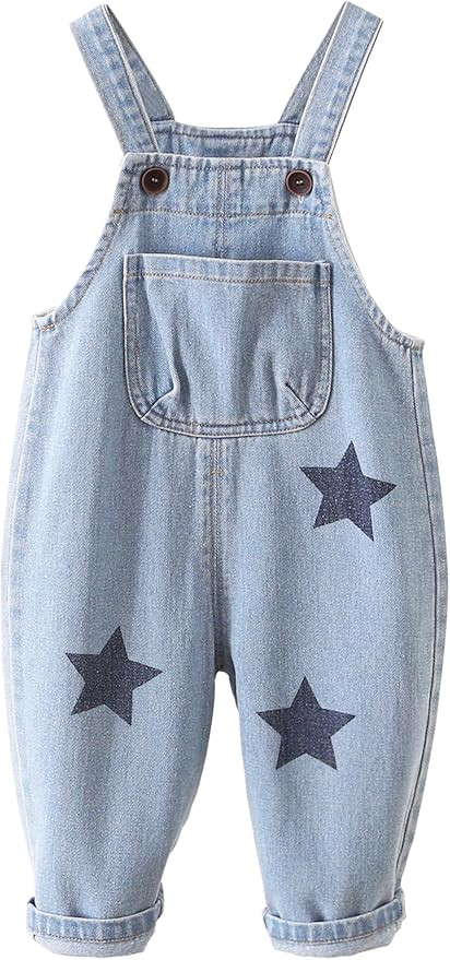 Happy Cherry Baby Boys Girls Jean Overalls Kids Denim Suspender Pants with Pocket Cute Romper Sle... | Amazon (US)