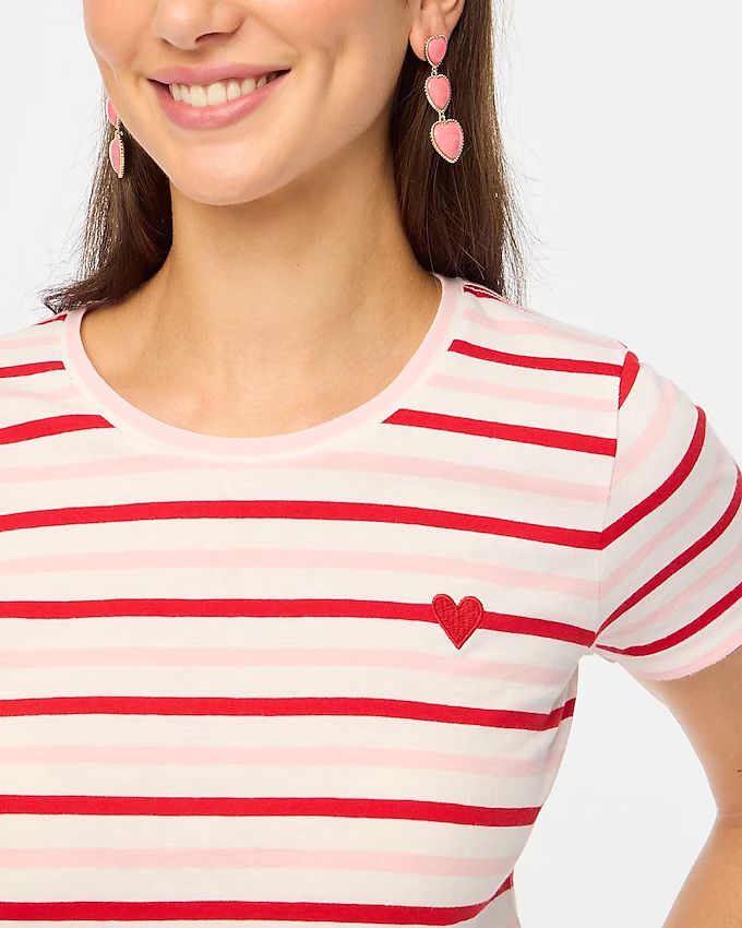 Striped hearts graphic tee | J.Crew Factory