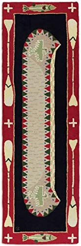 Chandler 4 Corners Artist-Designed Red Longboat Hand-Hooked Wool Runner Rug (30 in x 96 in) Lake ... | Amazon (US)