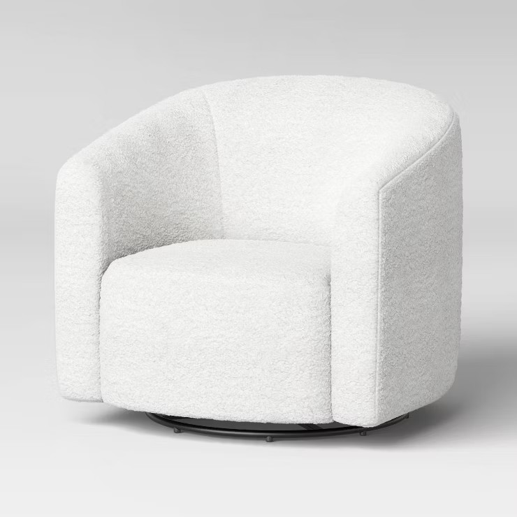 Aveline Large Scale Faux Shearling Swivel Chair - Threshold™ | Target