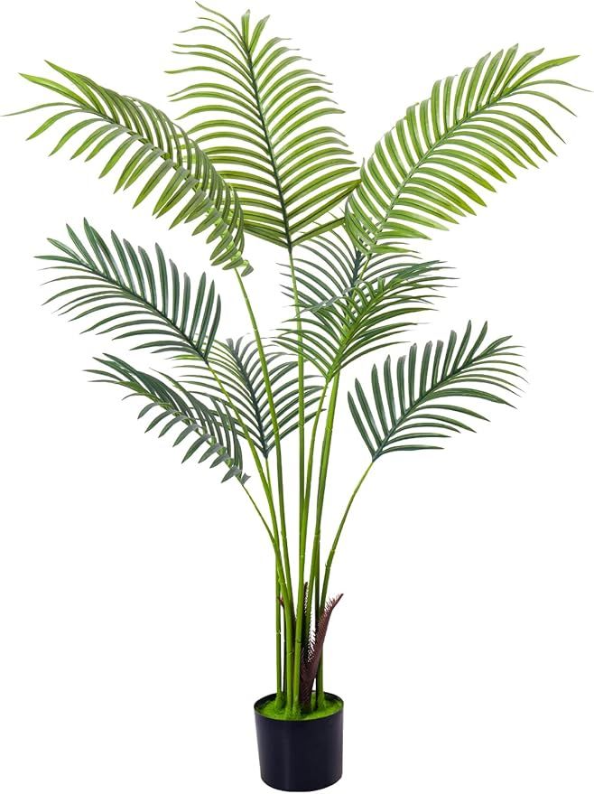 Artificial Golden Cane Palm Tree 4 Feet Faux Plant for Home Decor Indoor Outdoor Faux Areca Palm ... | Amazon (US)