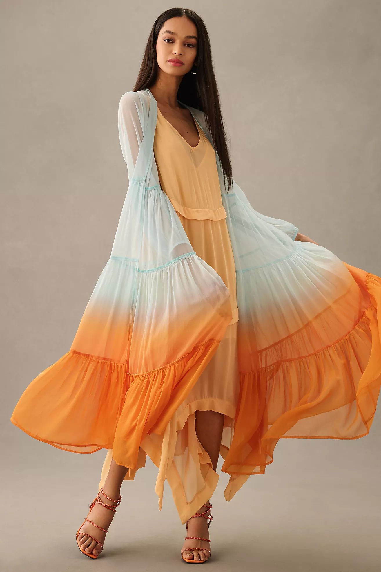 By Anthropologie Tiered Sheer Ombre Duster | Anthropologie (US)