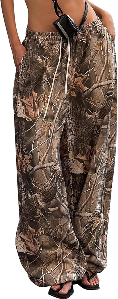 OG Camo Sweatpant for Women Camouflage Sweatpants Y2K Wide Leg Elastic Waist Drawstring Pants Bag... | Amazon (US)