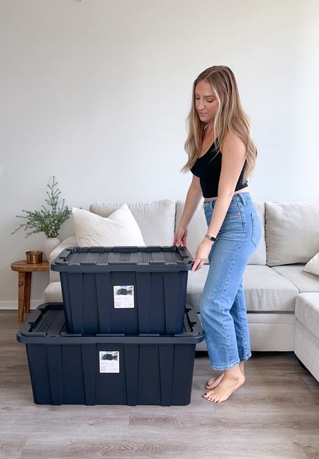 New Brightroom heavy duty storage totes at Target! These are great for organizing the garage! #TargetPartner #target #brightroom #heavyduty #garageorganization #ad @target