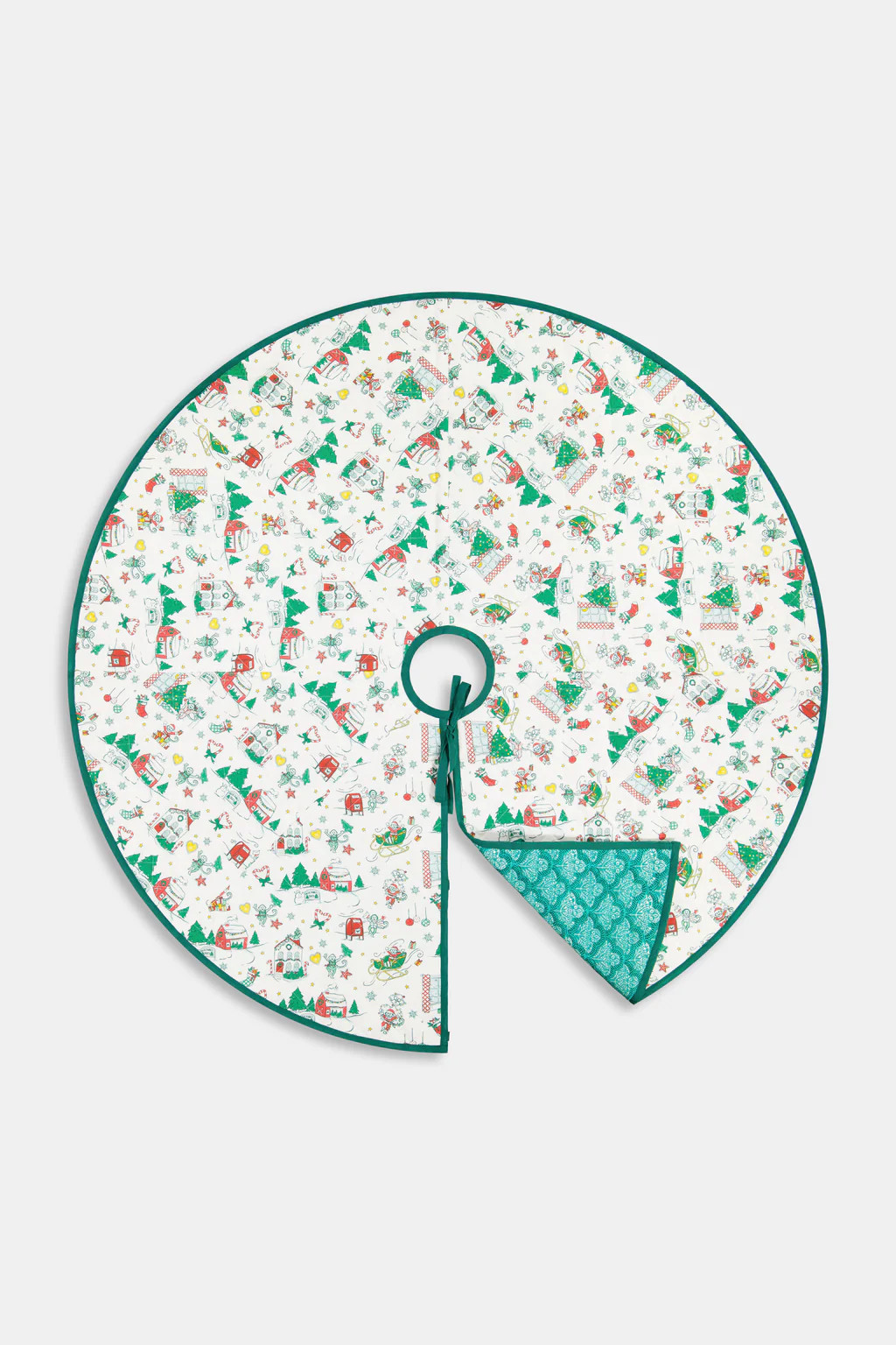 Snow Village Quilted Tree Skirt | Roller Rabbit