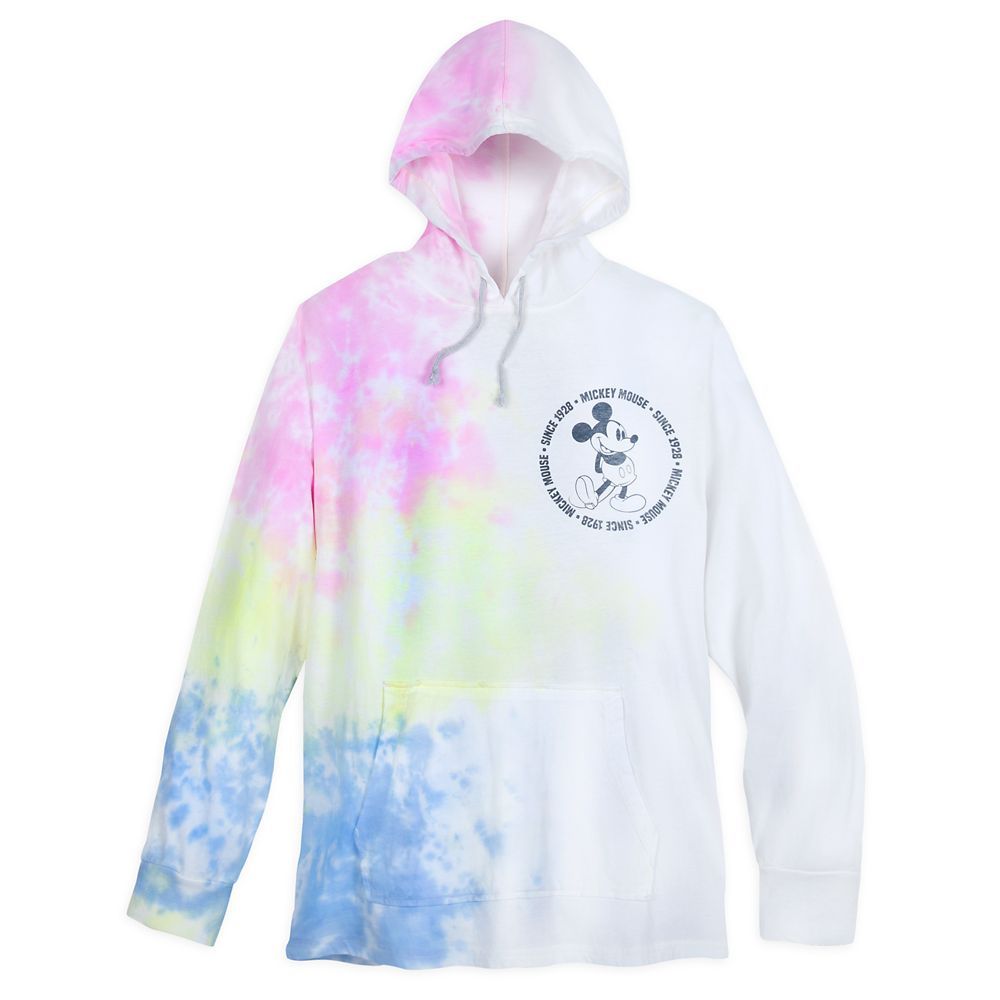Mickey Mouse Tie-Dye Hooded Long Sleeve T-Shirt for Adults | Disney Store