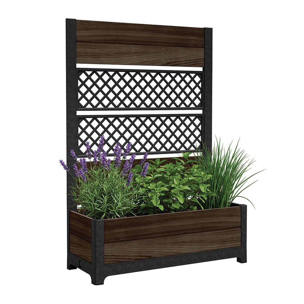 Keter Outdoor Planter Box with Privacy Screen and Trellis – 26 Gallon Raised Garden Bed for Cli... | Amazon (US)