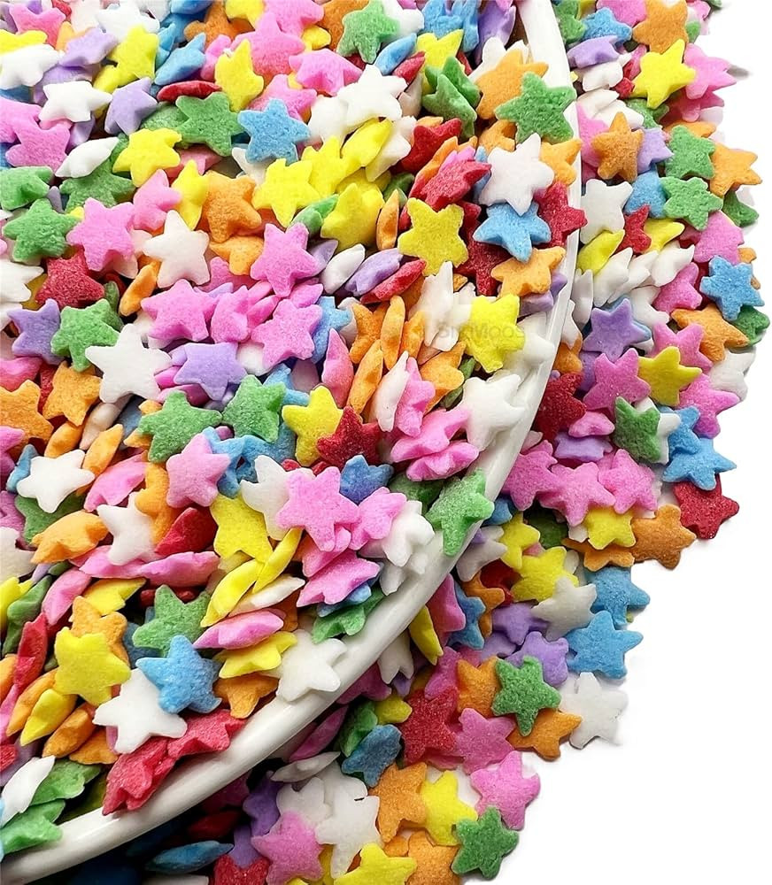 SE Si&Moos Rainbow Star Sprinkles for Cake Decorating Edible Confetti Sprinkles Rainbow Sprinkles... | Amazon (US)