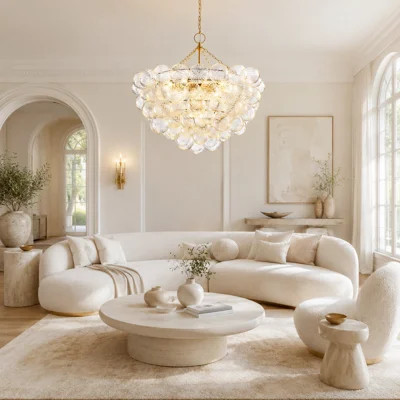 Extra Large 44 Inch Gold Bubble Chandelier, 18-Light Globe Pendant with Hand Blown Swirled Glass Balls, Mid Century Modern Dining Room Chandelier, Kit | Wayfair North America