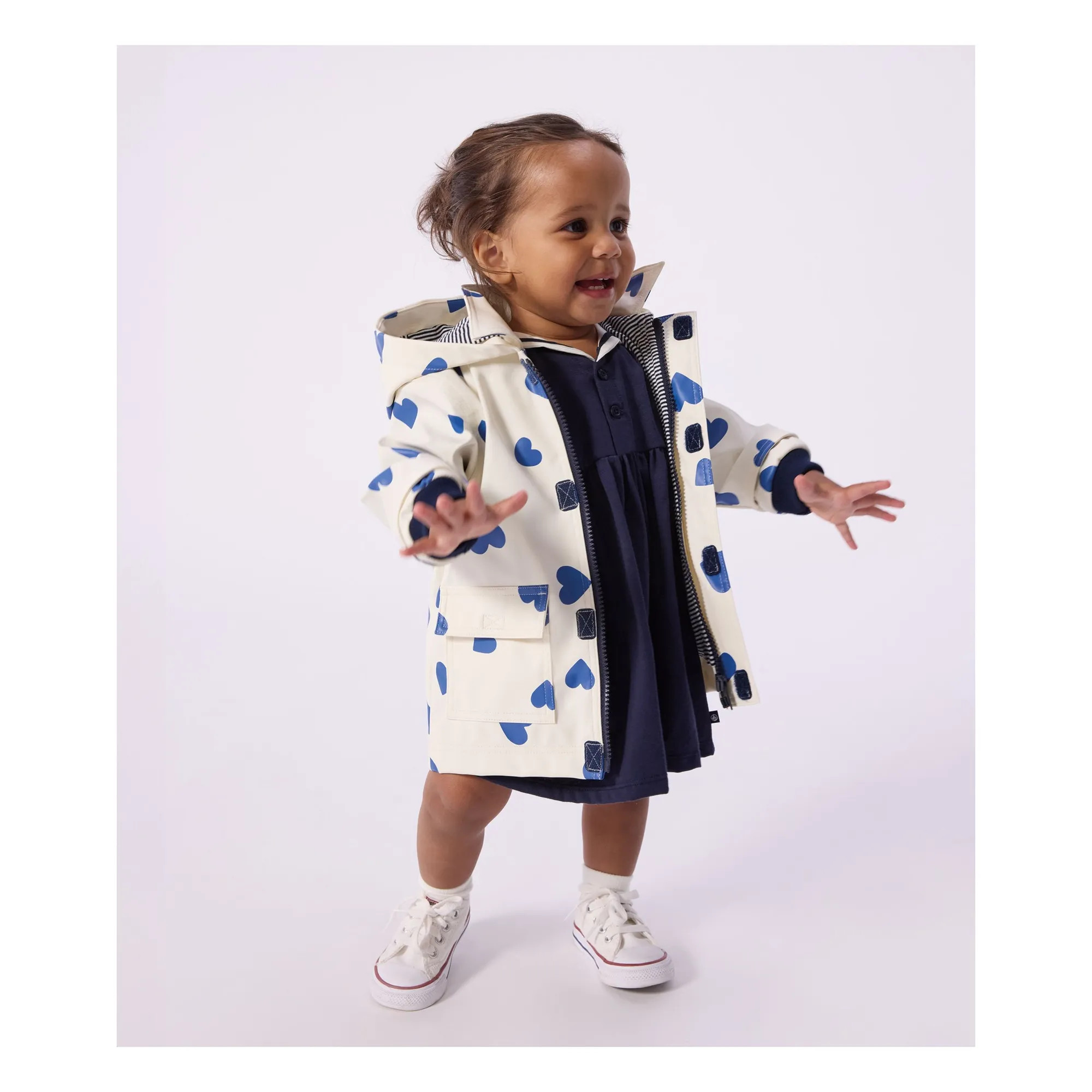 Ikonisches Wickeltuch Herzen Recycelte Fasern Baby | Elfenbeinfarben | Smallable