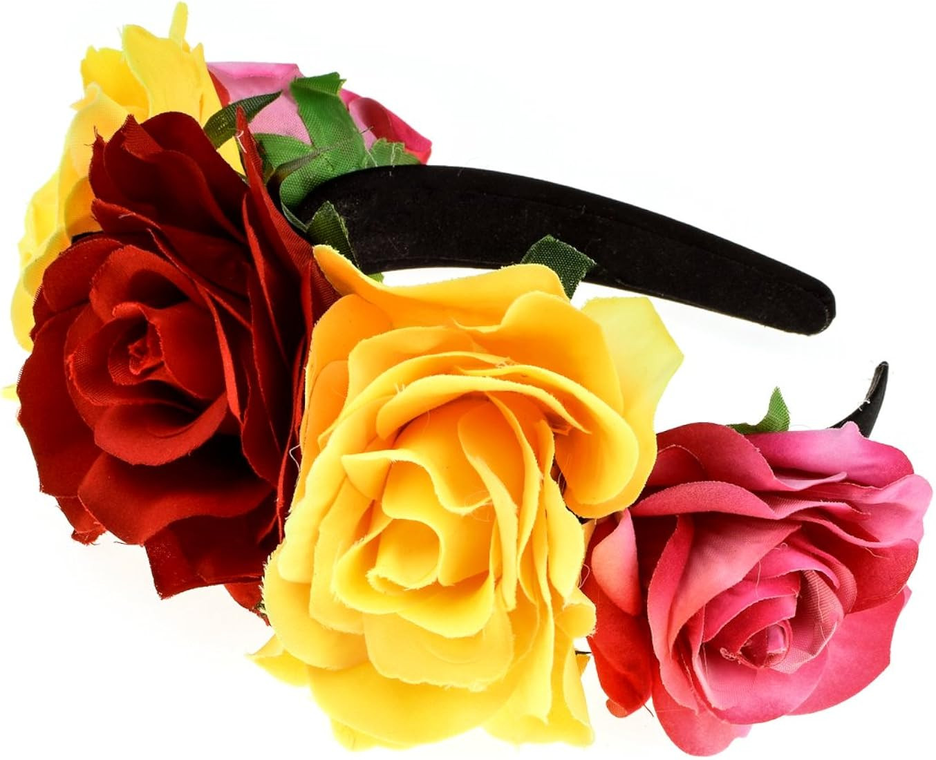 Accesyes Custom Mexican Flower Crown Day of the Dead Headpiece Hawaiian BOHO Frida Floral | Amazon (US)