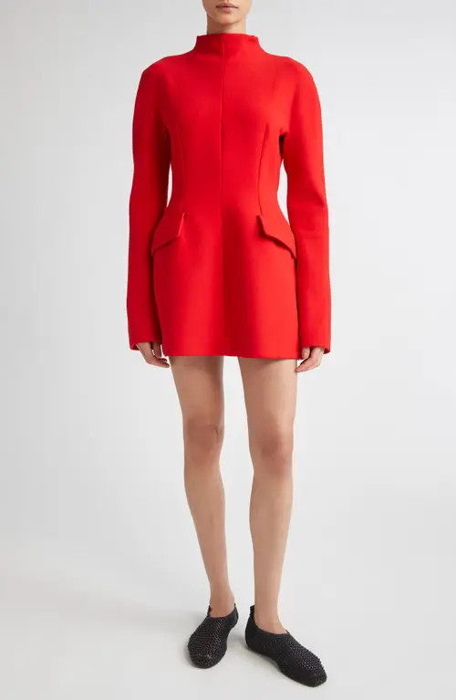 SPORTMAX Tefrite Long Sleeve Jersey Minidress in Red at Nordstrom, Size 0 | Nordstrom
