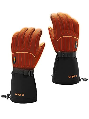 ORORO Heated Gloves for Women and Men, Rechargeable Heated Motorcycle Ski Gloves (Charger Not Included) (Black,XL) | Amazon (US)