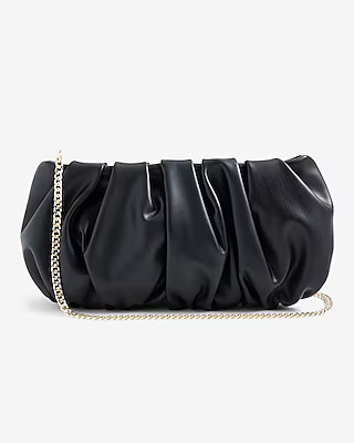 Faux Leather Ruched Shoulder Bag | Express