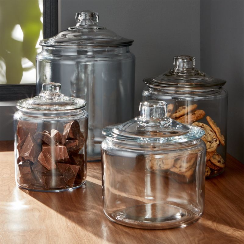 Heritage Hill Glass Jars with Lids | Crate and Barrel | Crate & Barrel