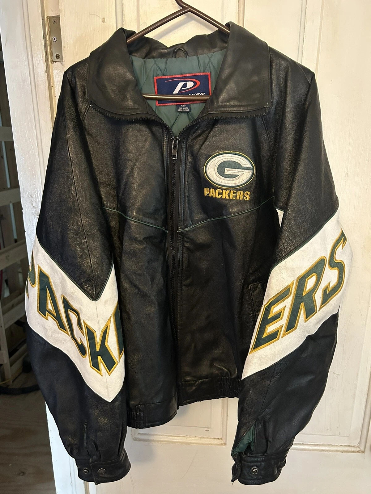 VTG Green Bay Packers Official Pro Player Leather Jacket Men’s Size M Rare Color | eBay US