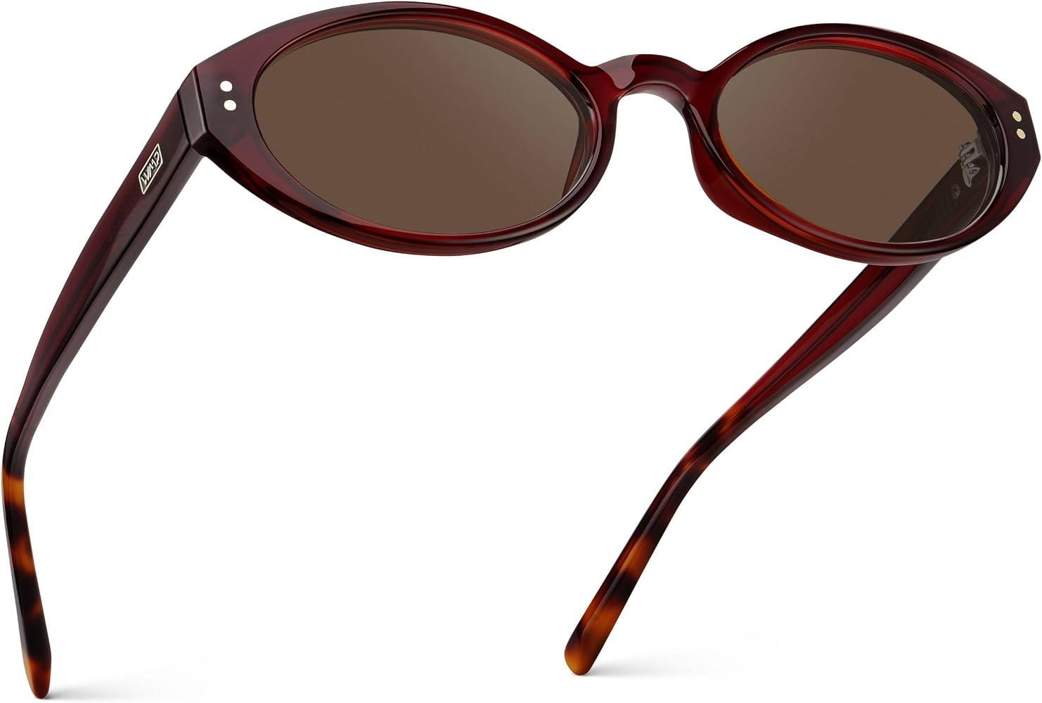 WearMe Pro Esme Women's Sunglasses, Slim 90s-Inspired Curved Oval Frame | Amazon (US)