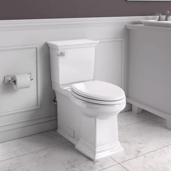 White Town Square S 1.28 GPF (Water Efficient) Elongated Two-Piece toilet with Self-Cleaning Powe... | Wayfair North America