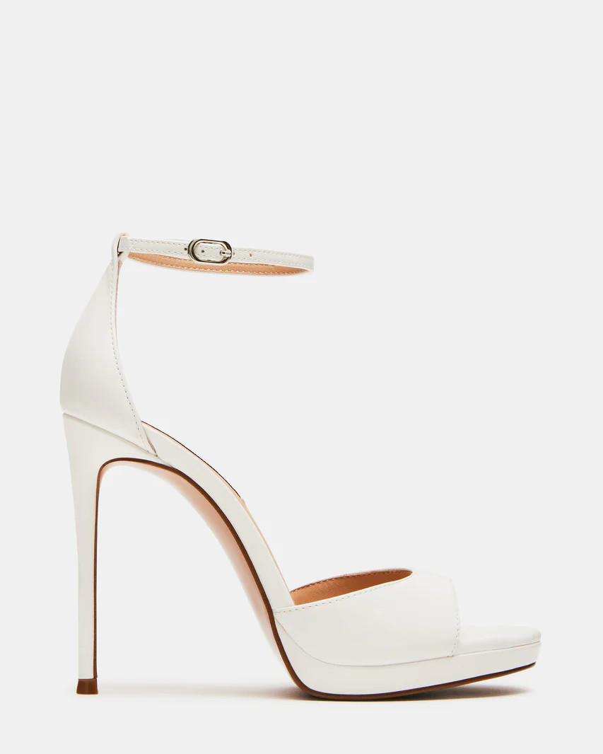 WILEY White Patent Open Toe Stiletto Heel | Women's Heels | Steve Madden (US)