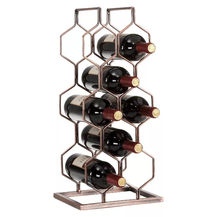 Danya B 8 Bottle Electroplated Wine Rack Copper | Target