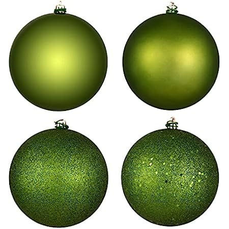 Vickerman 6" Juniper Green 4-Finish Ball Ornament Set. Includes 4 Ornaments per Box. | Amazon (US)