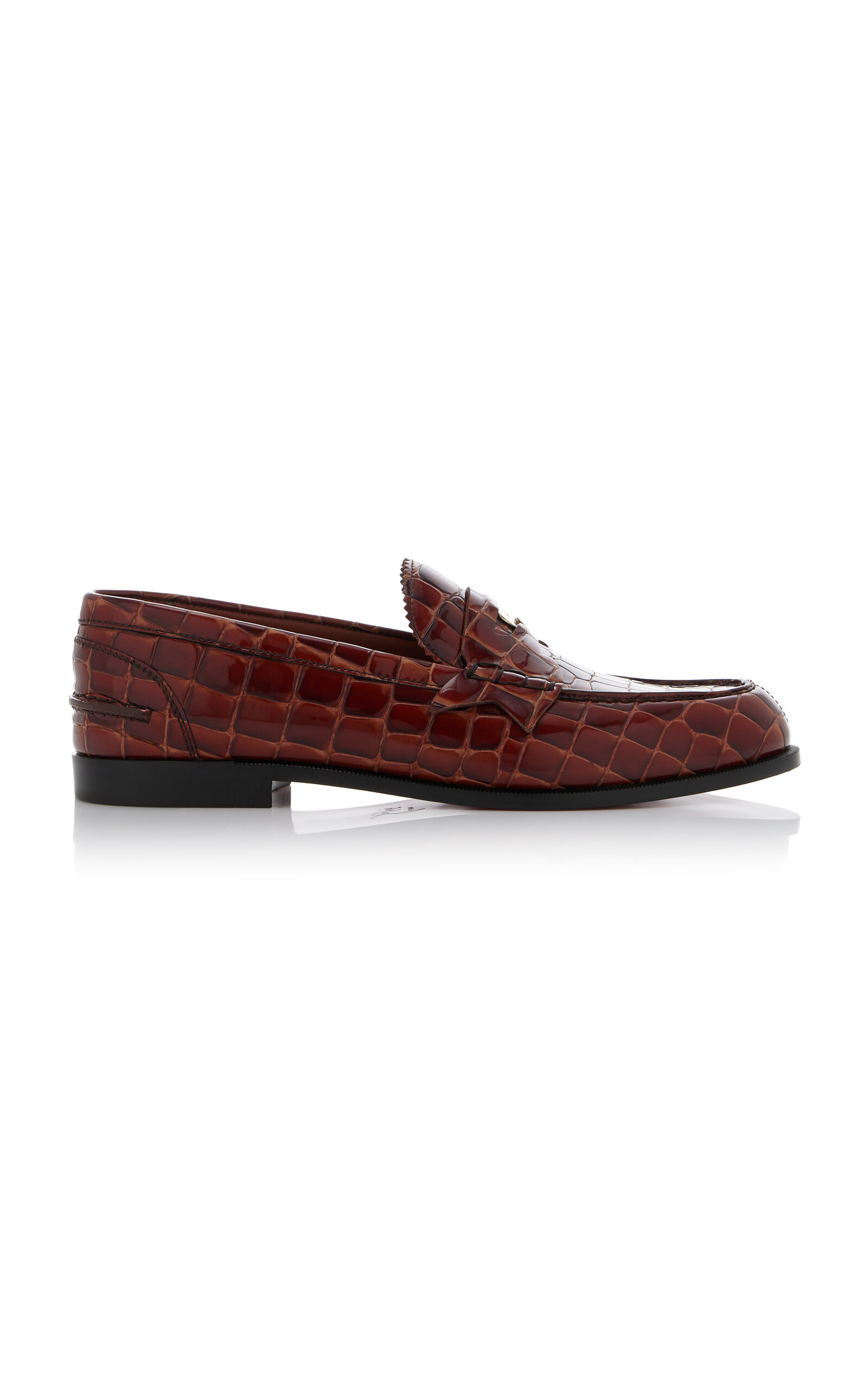 Donna Croc-Embossed Leather Penny Loafers | Moda Operandi (Global)