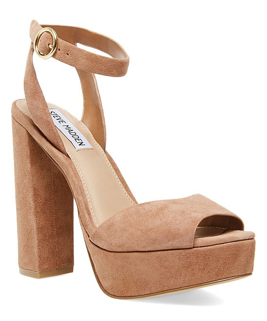 Steve Madden Women's Sandals Tan - Tan Madeline Suede Platform Sandal - Women | Zulily