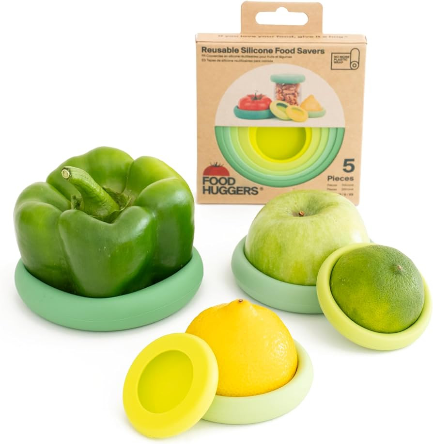 Food Huggers 5pc Reusable Silicone Food Savers | BPA Free & Dishwasher Safe | Fruit & Vegetable P... | Amazon (US)