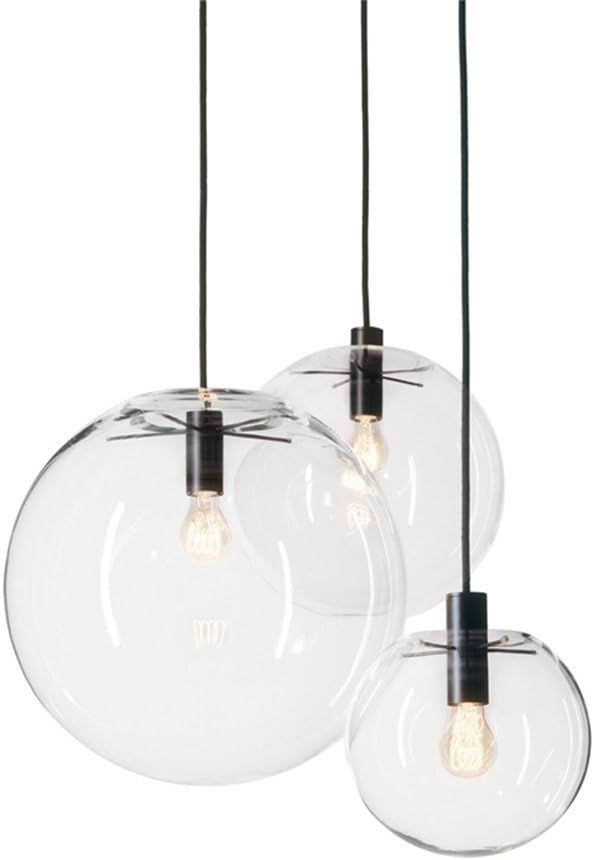 H XD GLOBAL E27 Industrial Clear Glass Globe Shade Pendant Lighting Modern Kitchen LOFT Hanging L... | Amazon (US)