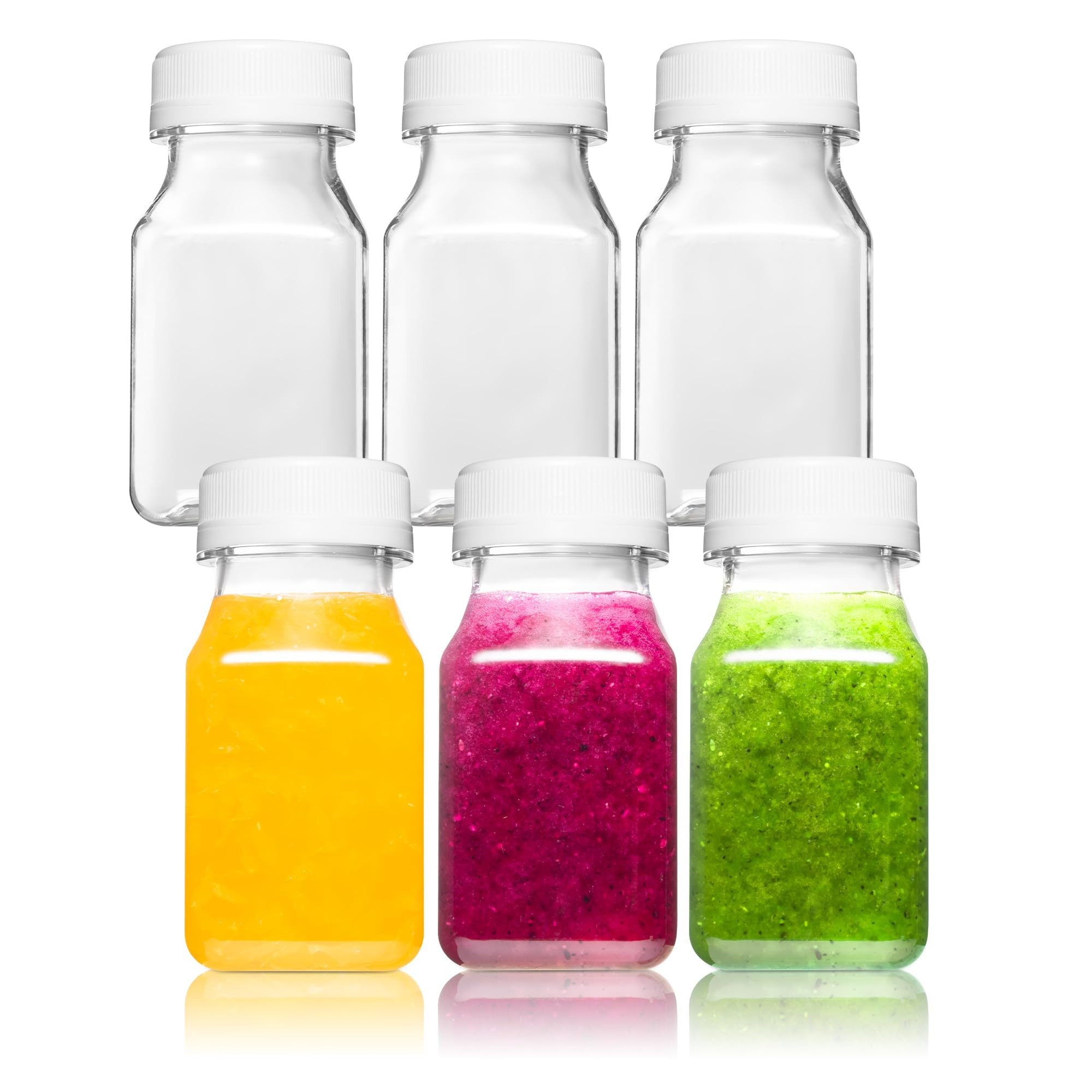 Norcalway 6pcs 4oz Small Plastic Bottles for Liquids - Ginger Shot Bottles with Lids, Wellness Ju... | Amazon (US)