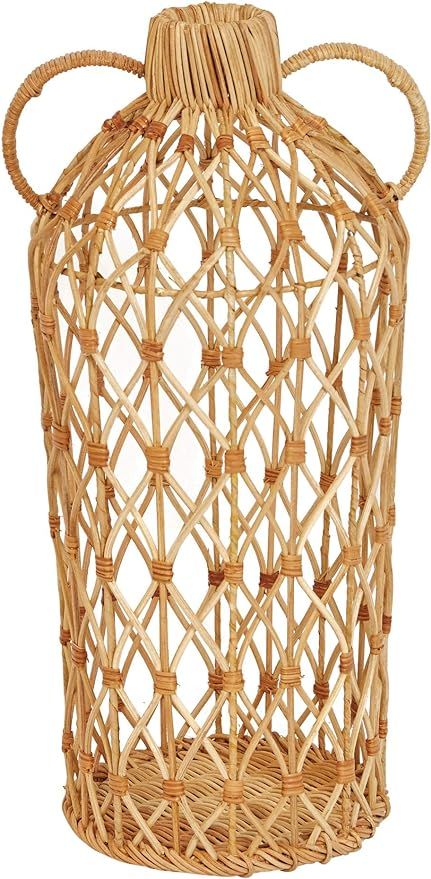 Bloomingville Decorative 20.5" H Handwoven Rattan Handles Vase, Beige | Amazon (US)