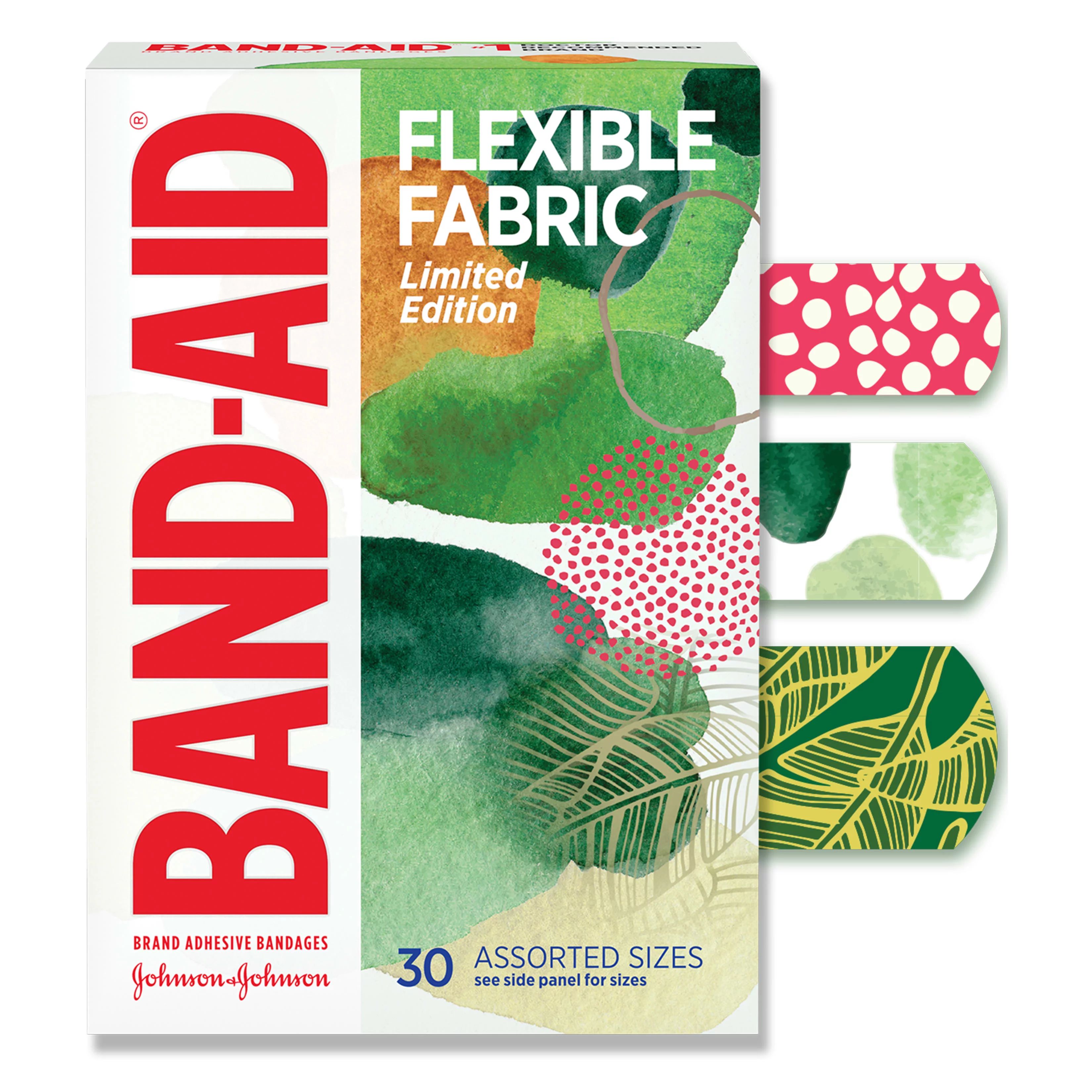 Band-Aid Brand Flexible Fabric Bandages, Forest, Assorted Sizes, 30 ct | Walmart (US)
