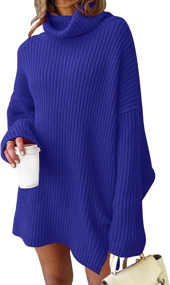 LILLUSORY Womens Turtleneck Oversized Long Sweater Dress 2025 Plus Size Tunic Pullover Knit Winte... | Amazon (US)