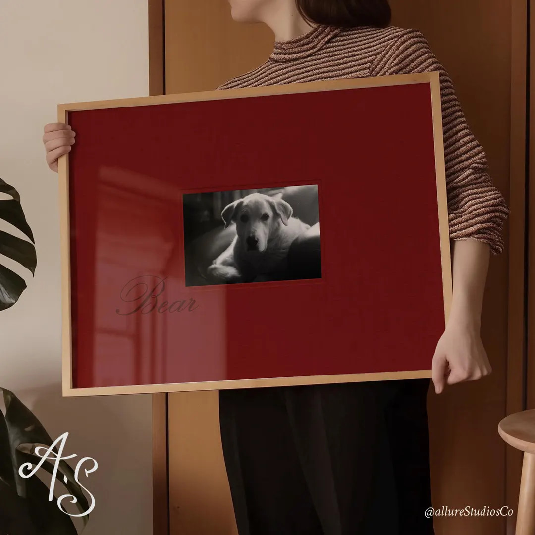 Personalized Photo Frame Mat | Red Vintage| Horizontal Printable Photo Mat Board | Custom Digital... | Etsy (US)