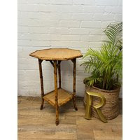 Victorian Bamboo & Rattan Side Table Bedside Octagonal | Etsy (UK)