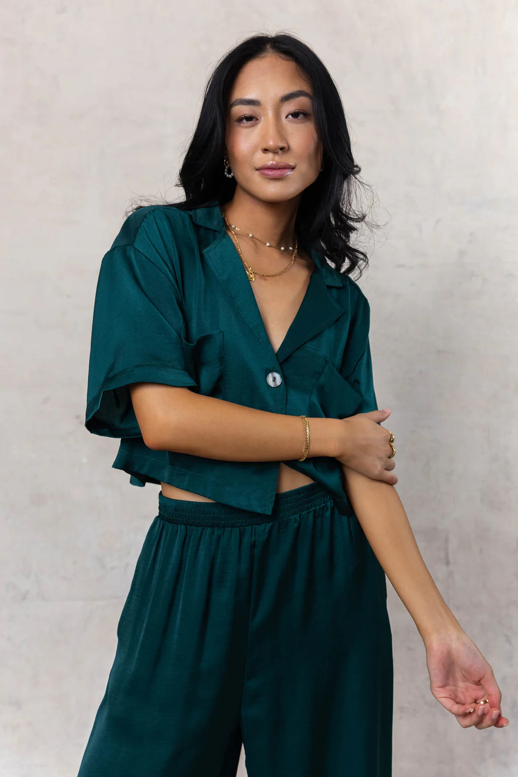 Haisley Button Up in Emerald - böhme | Böhme US