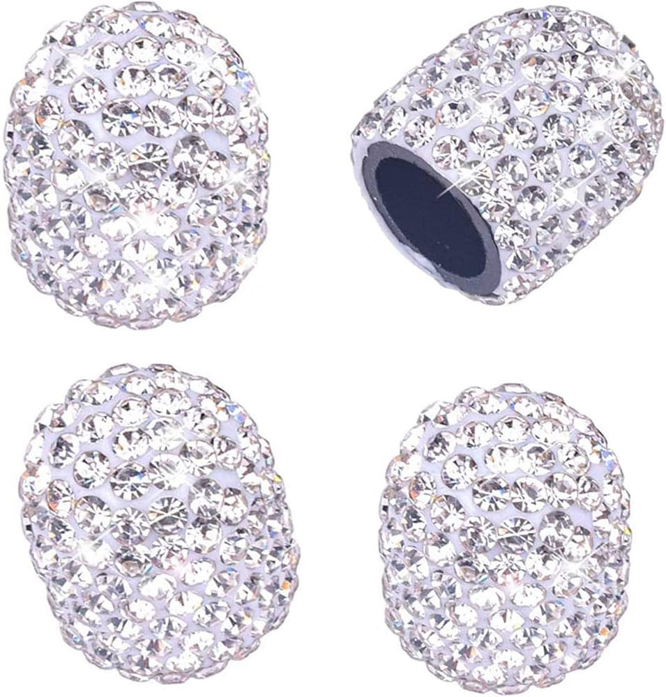 Valve Stem Caps, 4 Pack Handmade Crystal Rhinestone Universal Car Tire Valve Caps Chrome,Attracti... | Amazon (US)
