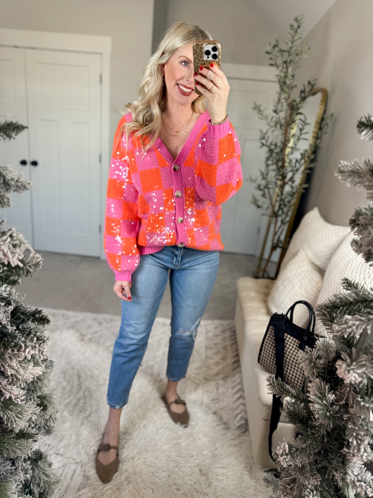 Weekend Walmart wins try on 

Sequin cardi [not Walmart!] medium 
30% off

Jeans & bow flats- true to size 

#LTKshoecrush #LTKsalealert #LTKfindsunder50