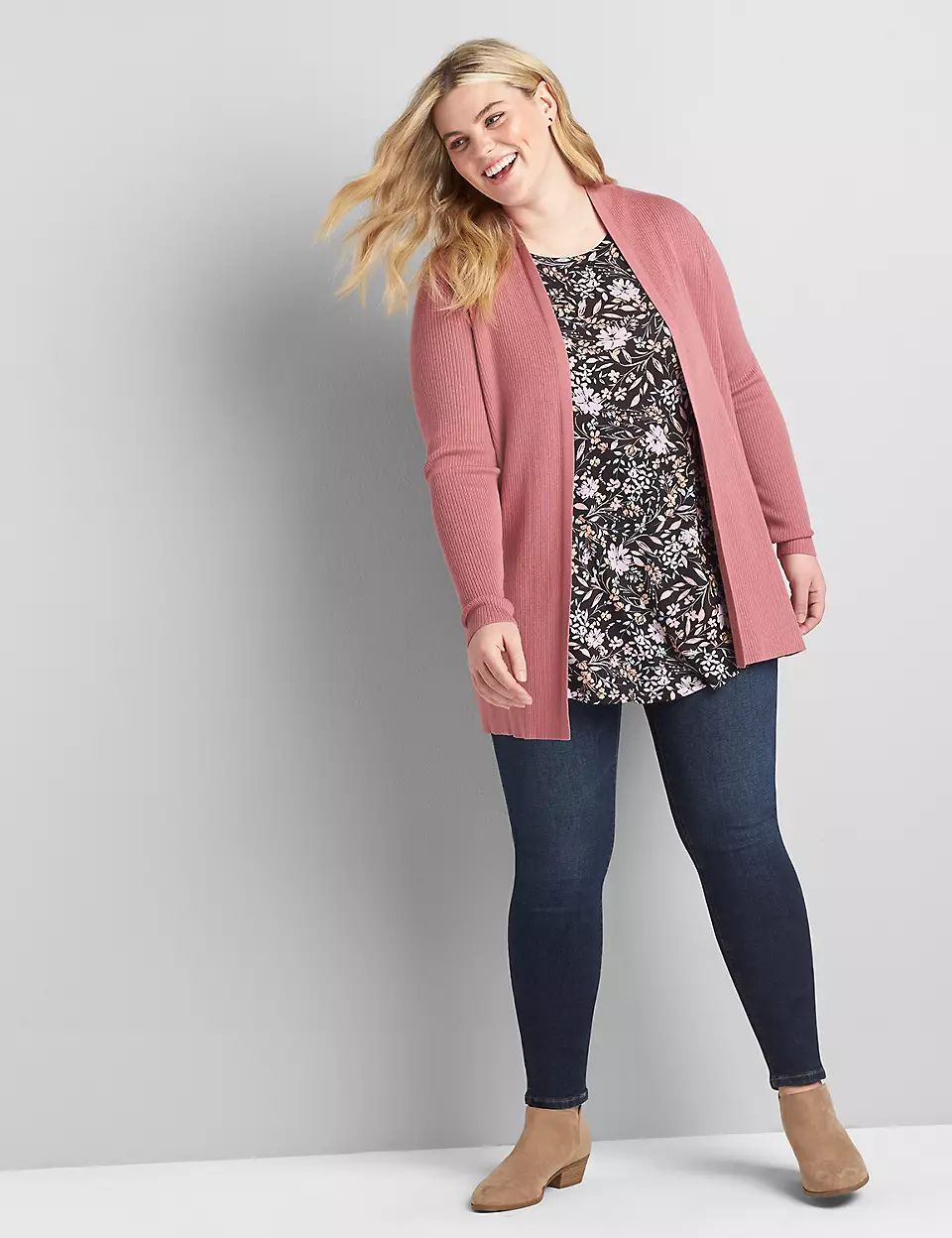 Open-Front Ribbed Cardigan | Lane Bryant (US)