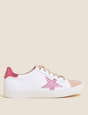 Lace Up Leather Star Trainers | M&S Collection | M&S | Marks & Spencer (UK)