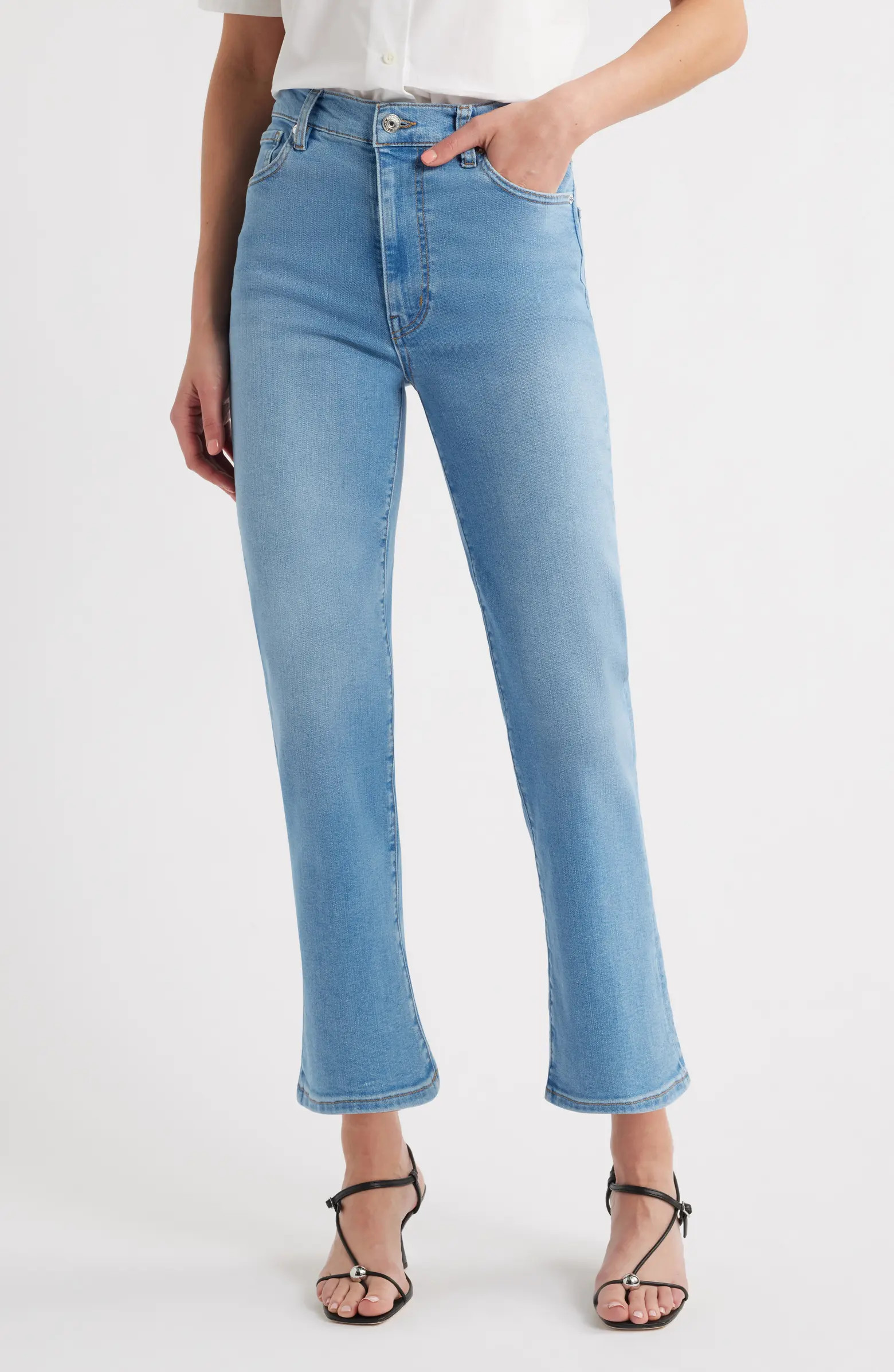 Le Sleek High Waist Ankle Straight Leg Jeans | Nordstrom