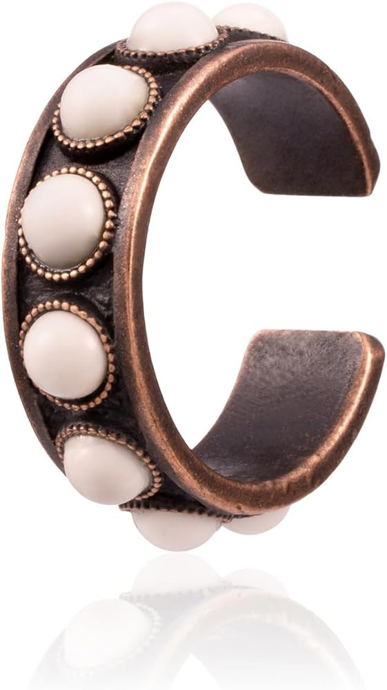 Montana West Rustic Couture's Bohemian Turquoise Cuff Ring for Women Cowgirl | Amazon (US)