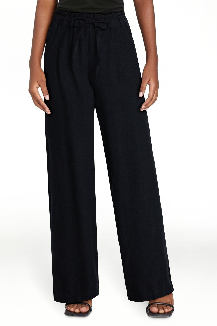 Time and Tru Women's Wide Leg Linen Blend Pants, Sizes XS-4X | Walmart (US)