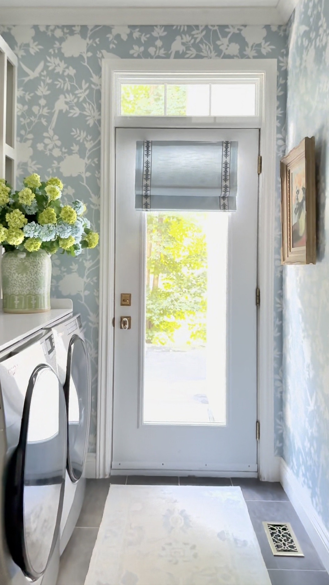 The best way to start the day! Our chic new motorized light blue roman shade from @twopagescurtains is the perfect touch in our laundry room! I love the monochromatic look it brings to our space and the elegant trim detailing is so gorgeous!💙

➡️Use my code CITRINELIVING  for 24% off sitewide!

Here are the details:

Fabric: Jawara
Color: Light Blue J401-23
Trim: R31
Outside mount
Liner: Privacy 
Size: 23x66”
Motorized

#LTKhome #LTKstyletip